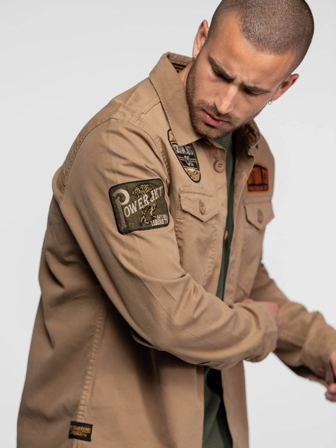 Daytona Jeffmarti surchemise militaire Beige coton