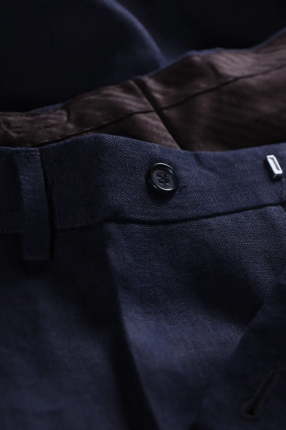 Hollington Jules pantalon lin marine coupe ample taille 42