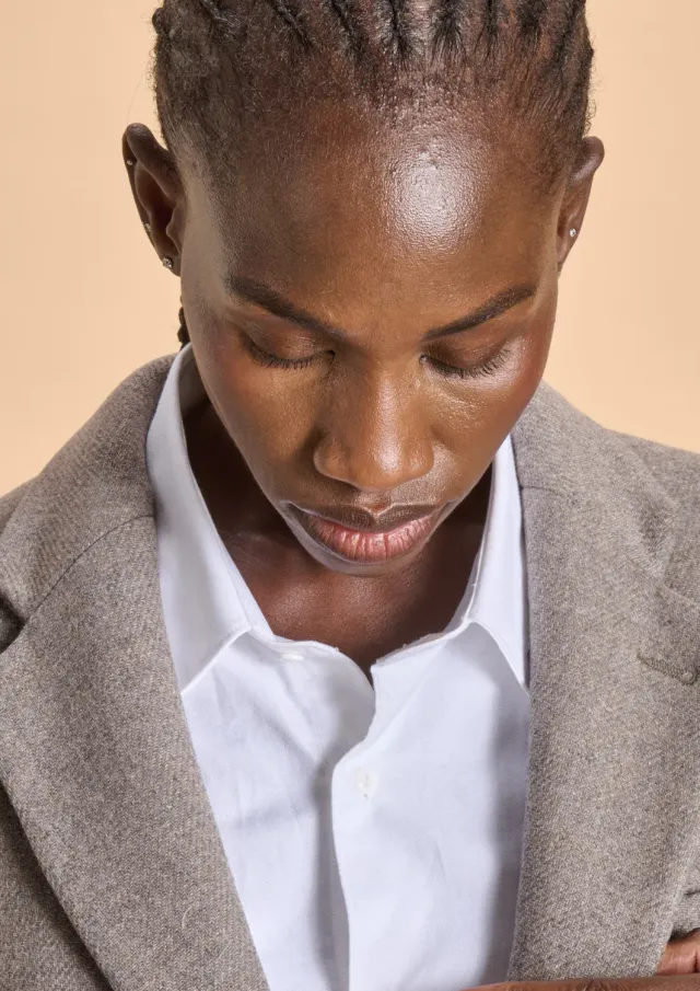 Soubacq Deauville blazer laine grise