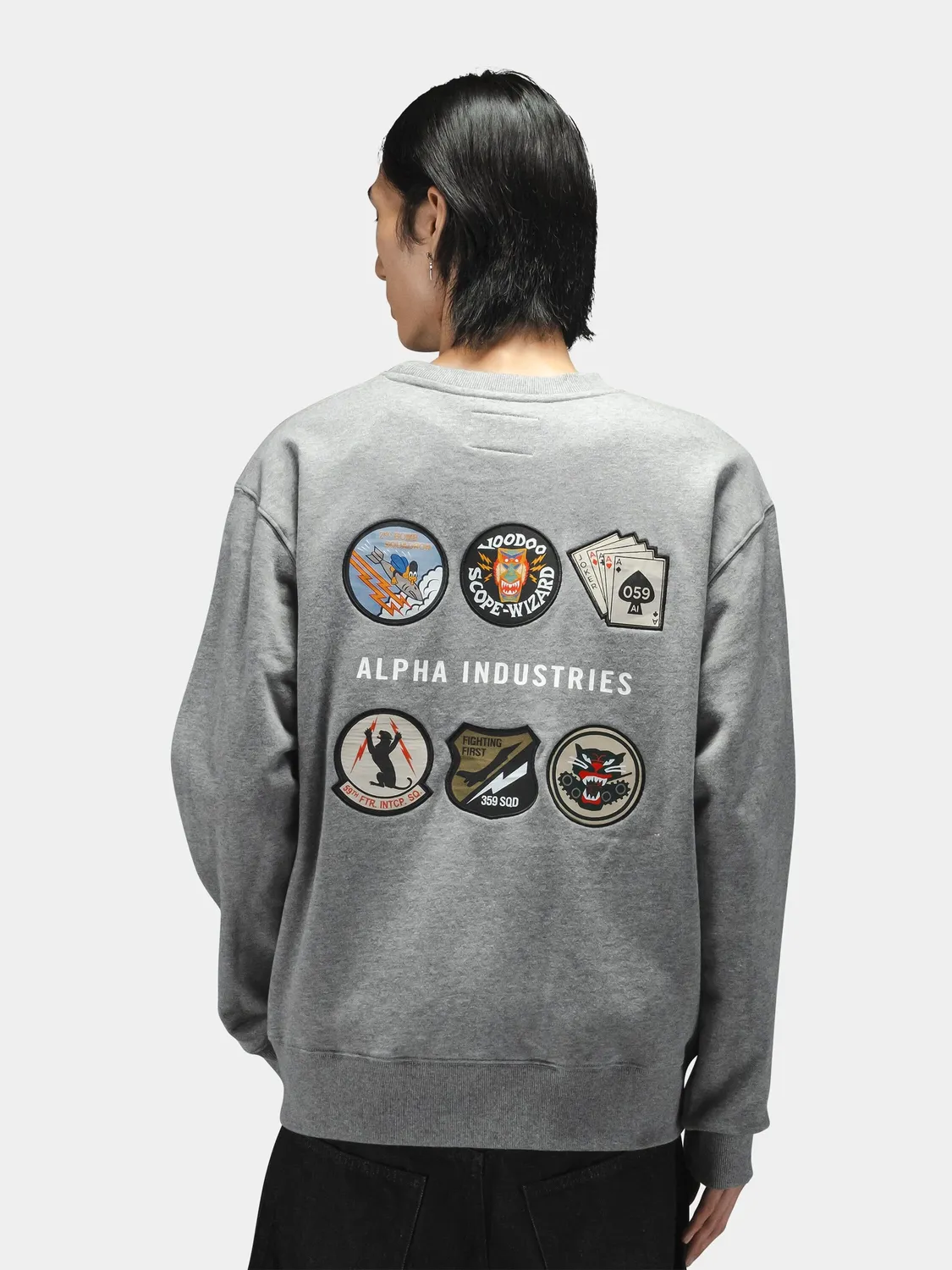 Alpha Industries Patched sweat col rond noir 320 GSM