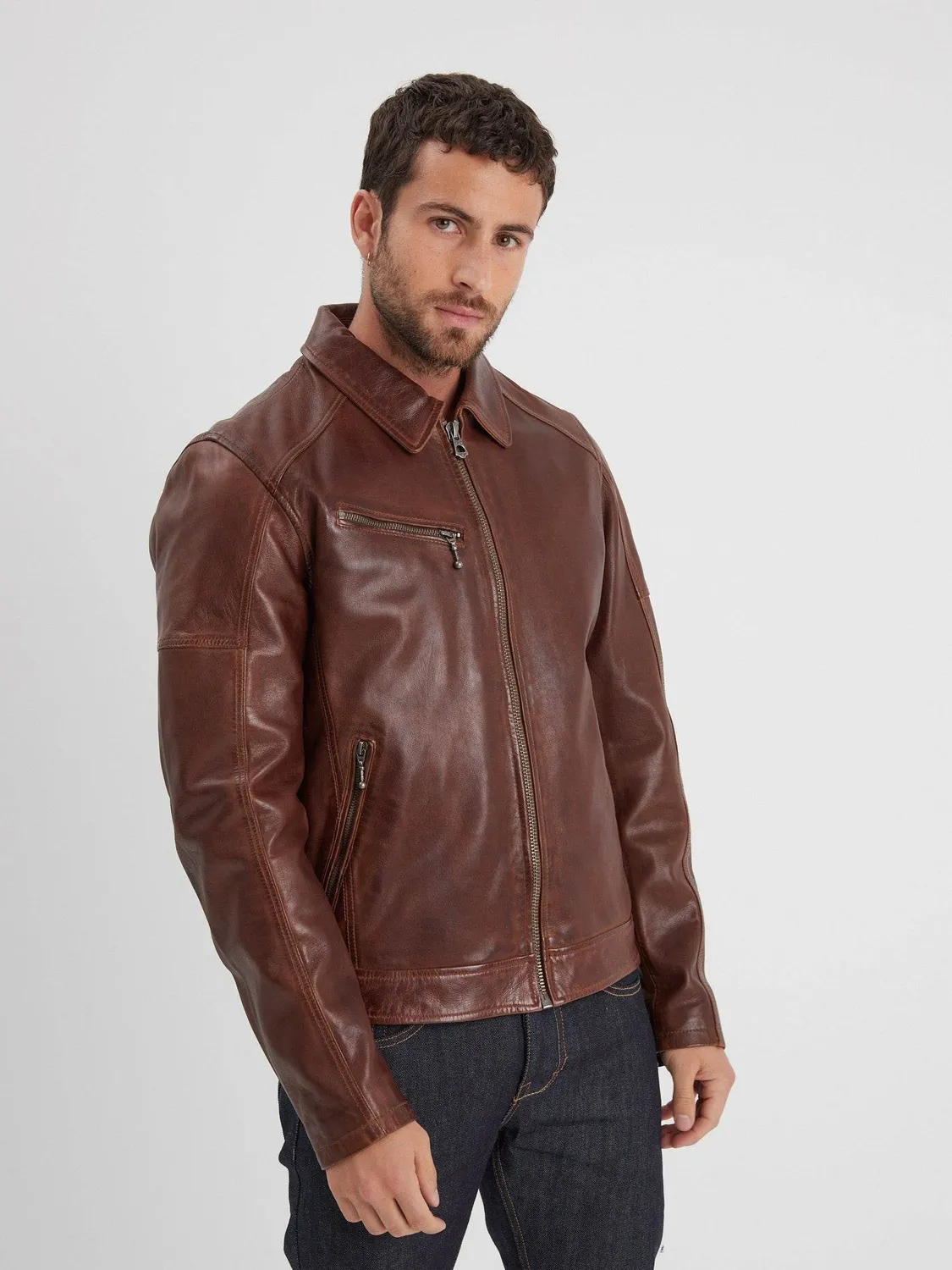 Daytona Mick blouson cuir homme bison cuir mouton