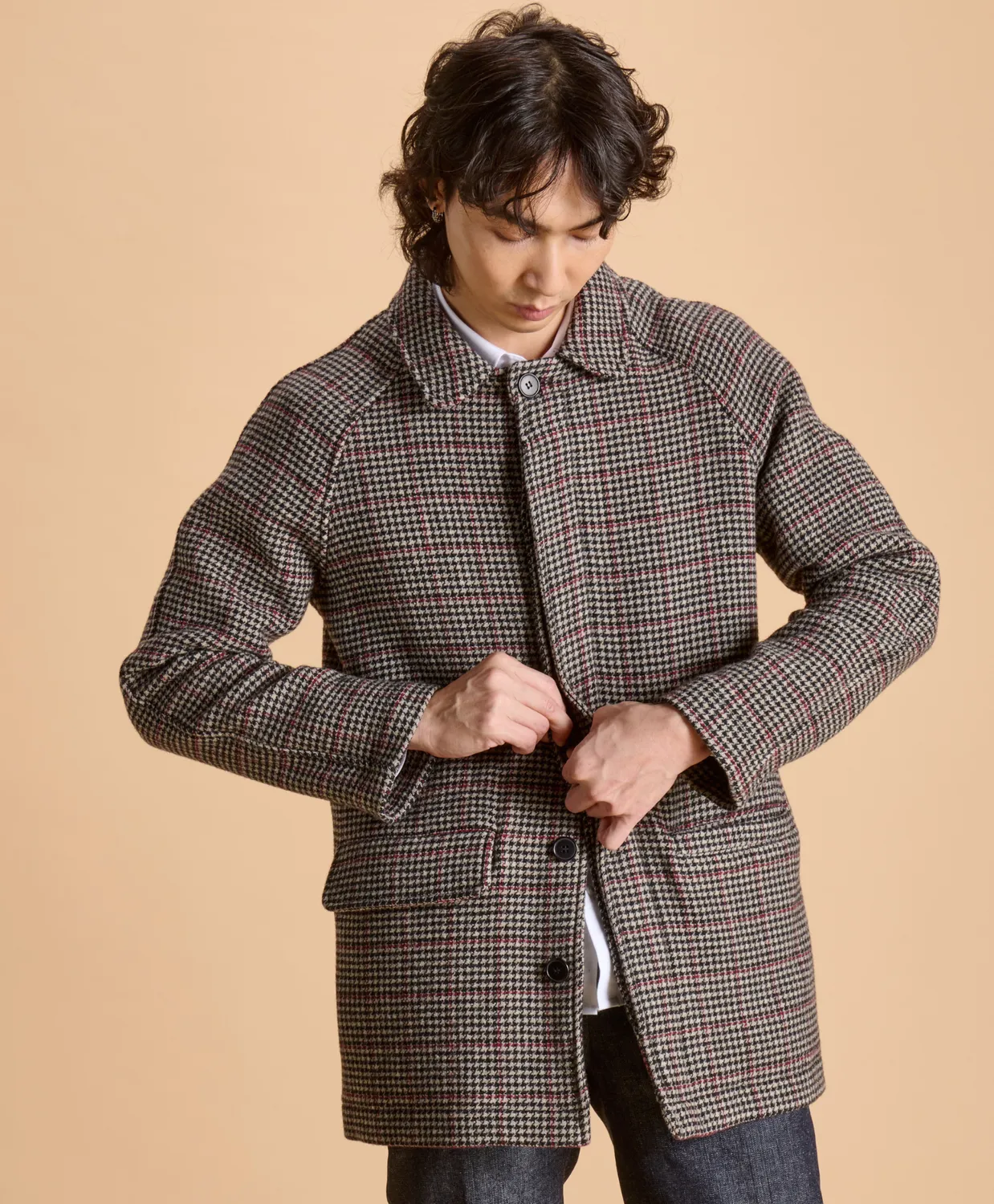 SOUBACQ Le Trench Lenno trench laine pied-de-poule