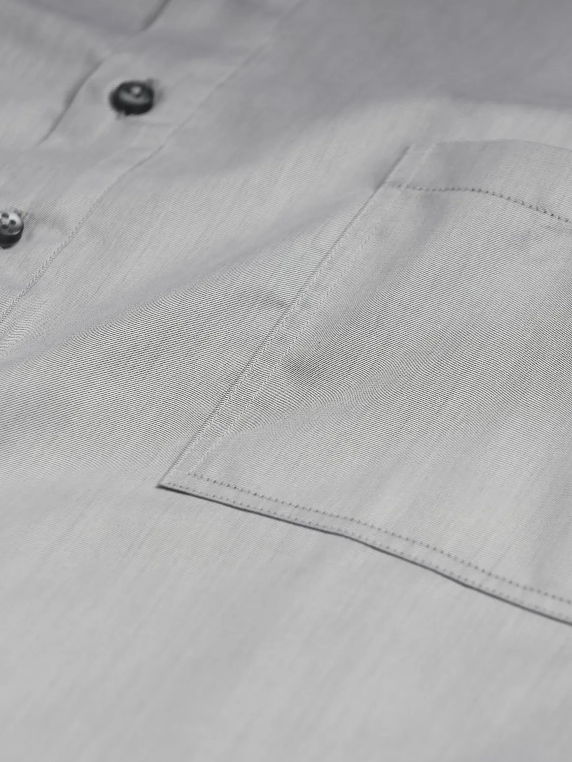 Hollington col mao granite chemise coton gris