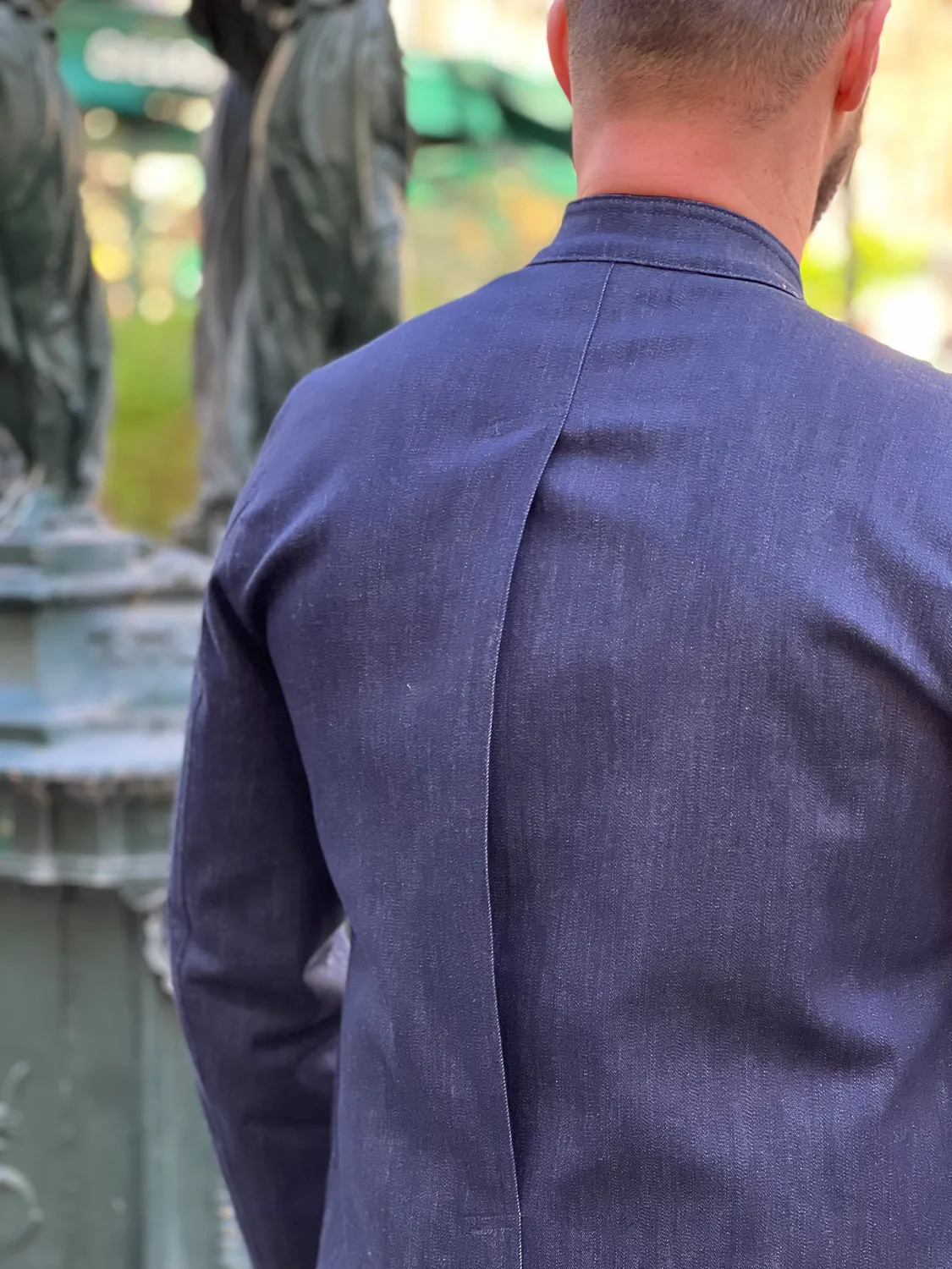 Hollington veste Architecte col Nehru denim indigo 44