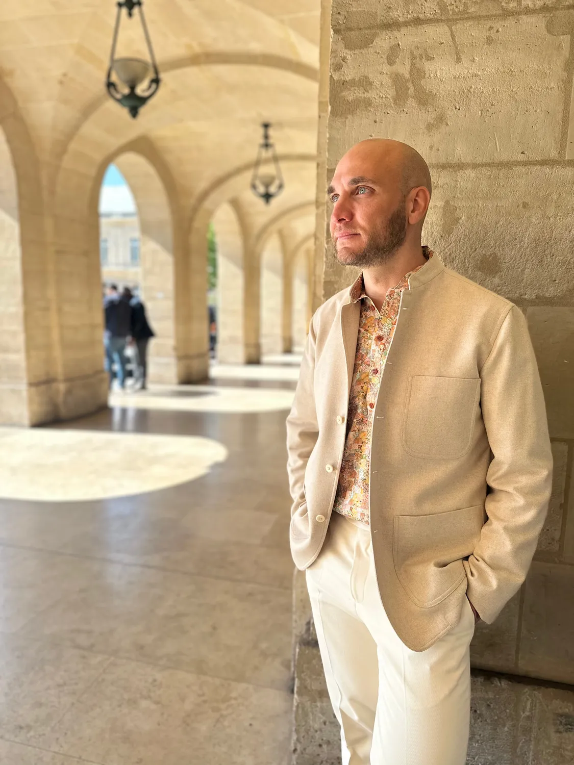 Hollington Tyrol veste serge laine cachemire écrue