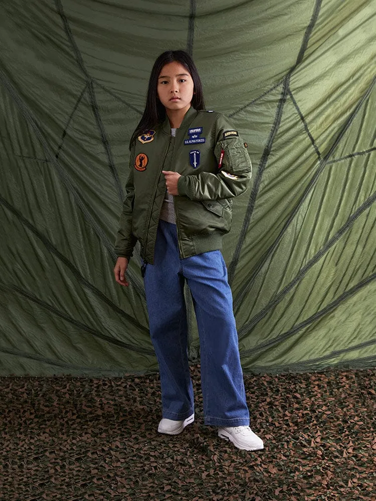 Alpha Industries MA-1 Squadron Blouson enfant sauge nylon