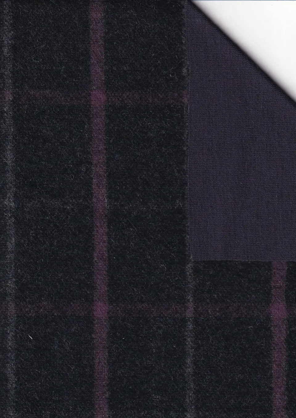 Hollington tissu technique imperméable violet tartan au mètre