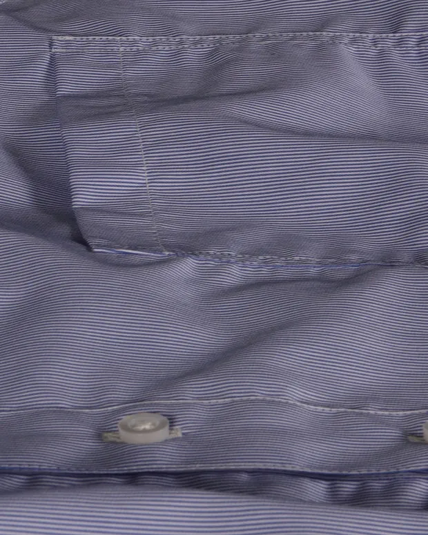 HOLLINGTON chemise col mao fines rayures bleues coton