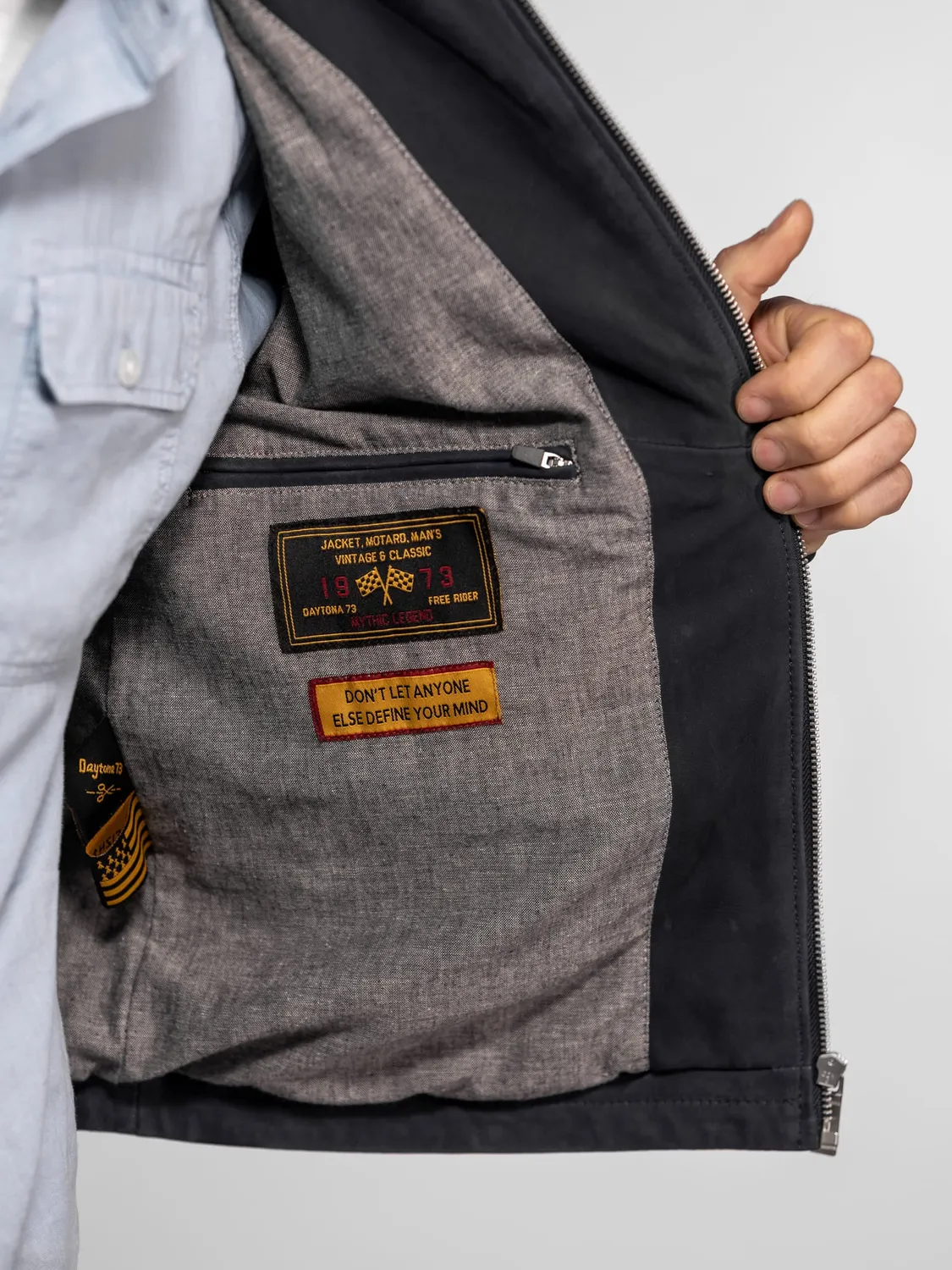 Daytona Tolland blouson cuir suédé navy