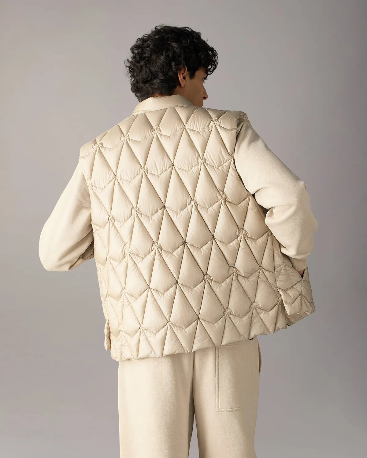 Moose Knuckles Iceberg gilet duvet alabaster matelassé