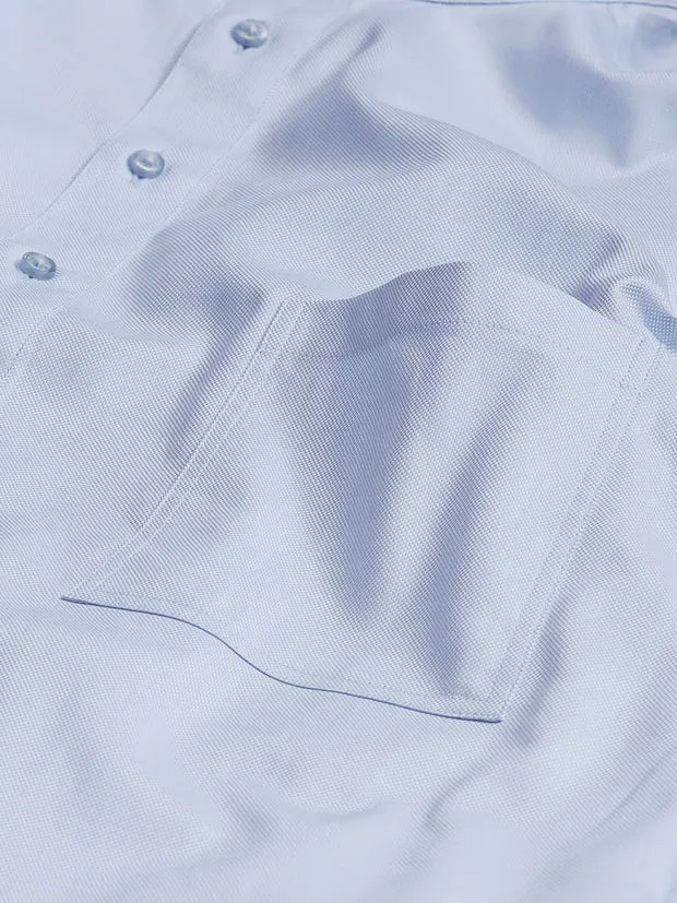 Hollington chemise col mao coton bleu azur