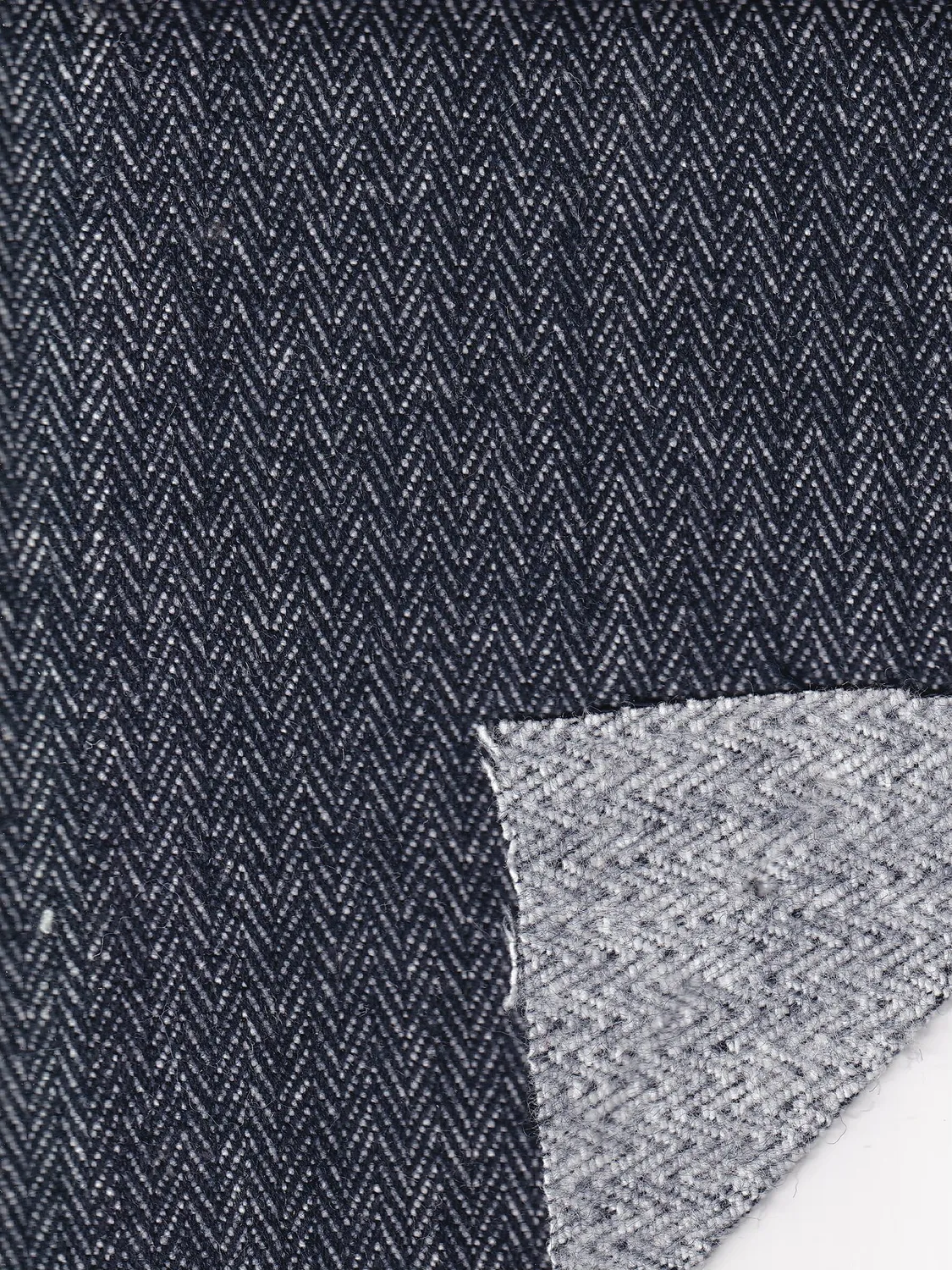 Hollington chevrons tissu double-face denim gris 10 m