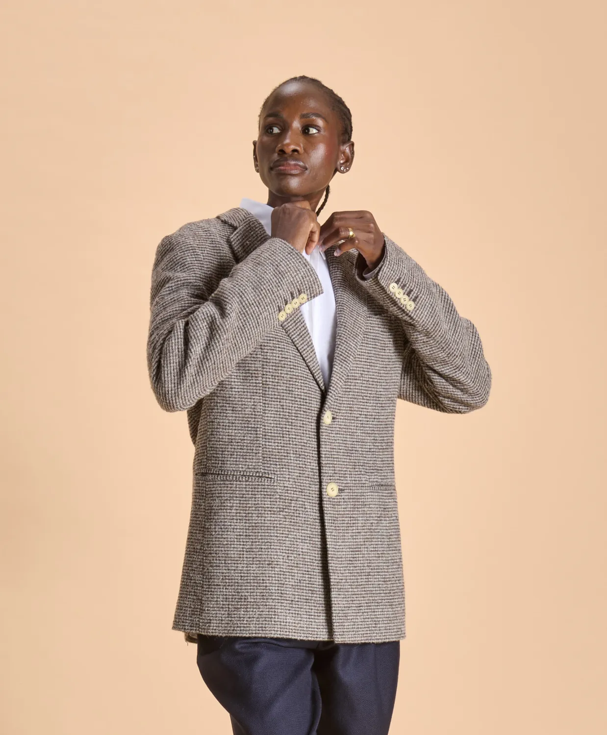 Soubacq Le Blazer Royal velours tweed anglais