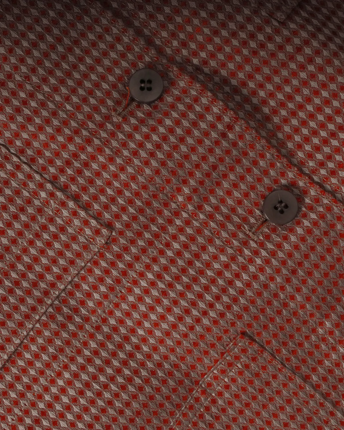 Hollington gilet coton lin orange poches plaquées