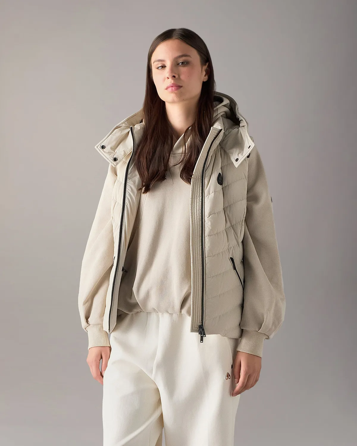 Moose Knuckles Elora gilet duvet alabaster femme