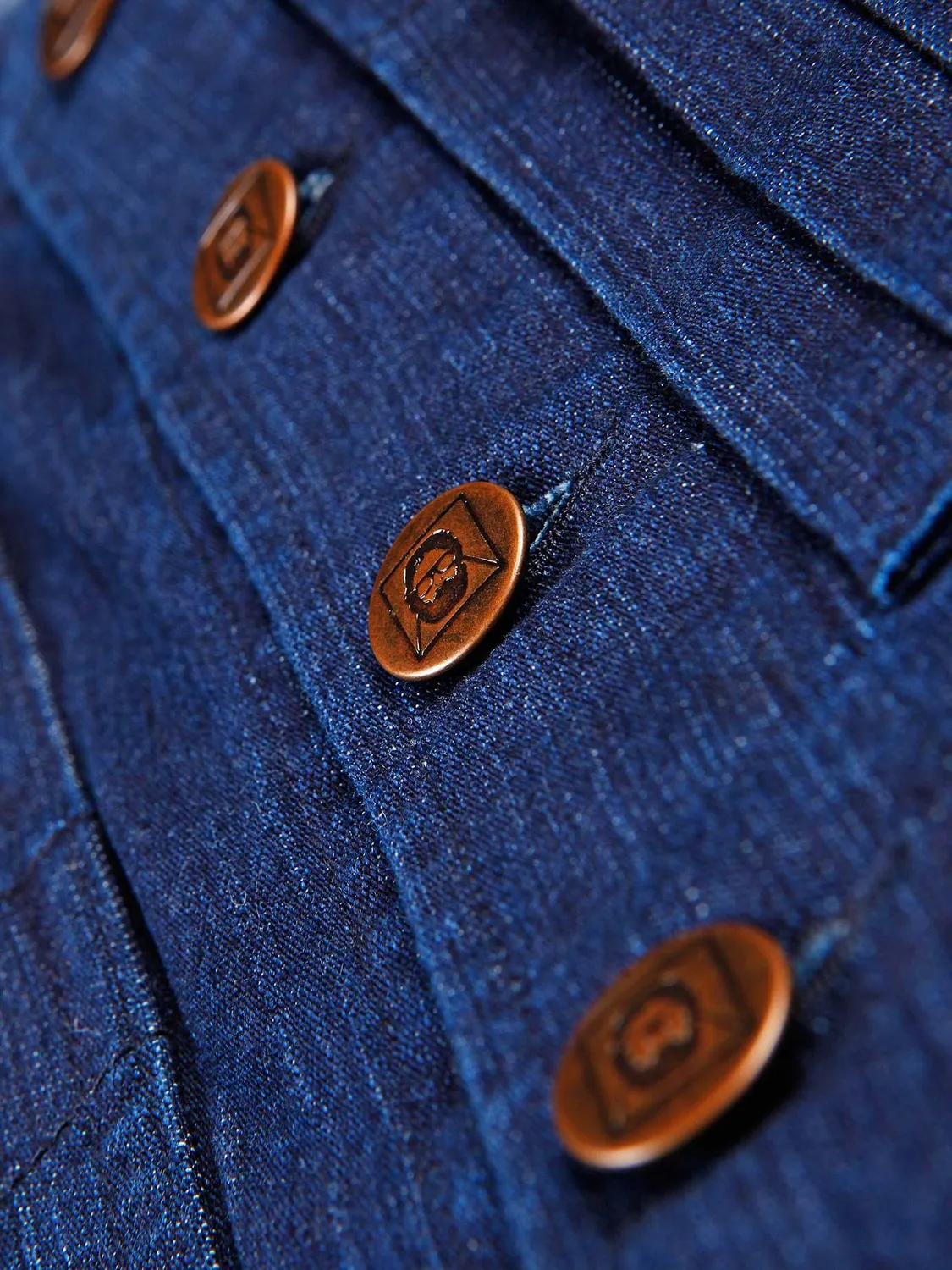 Hollington 20 poches gilet denim indigo extensible bleu 46