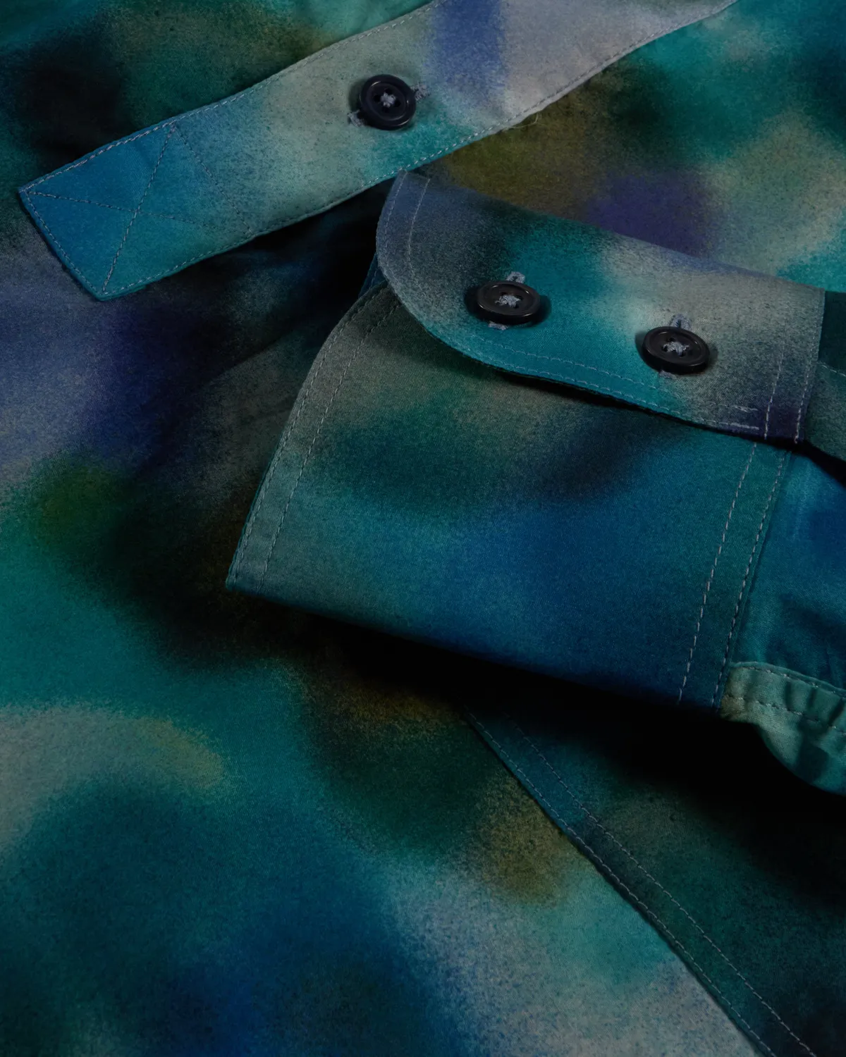 Hollington chemise col mao Orages coton Liberty bleu