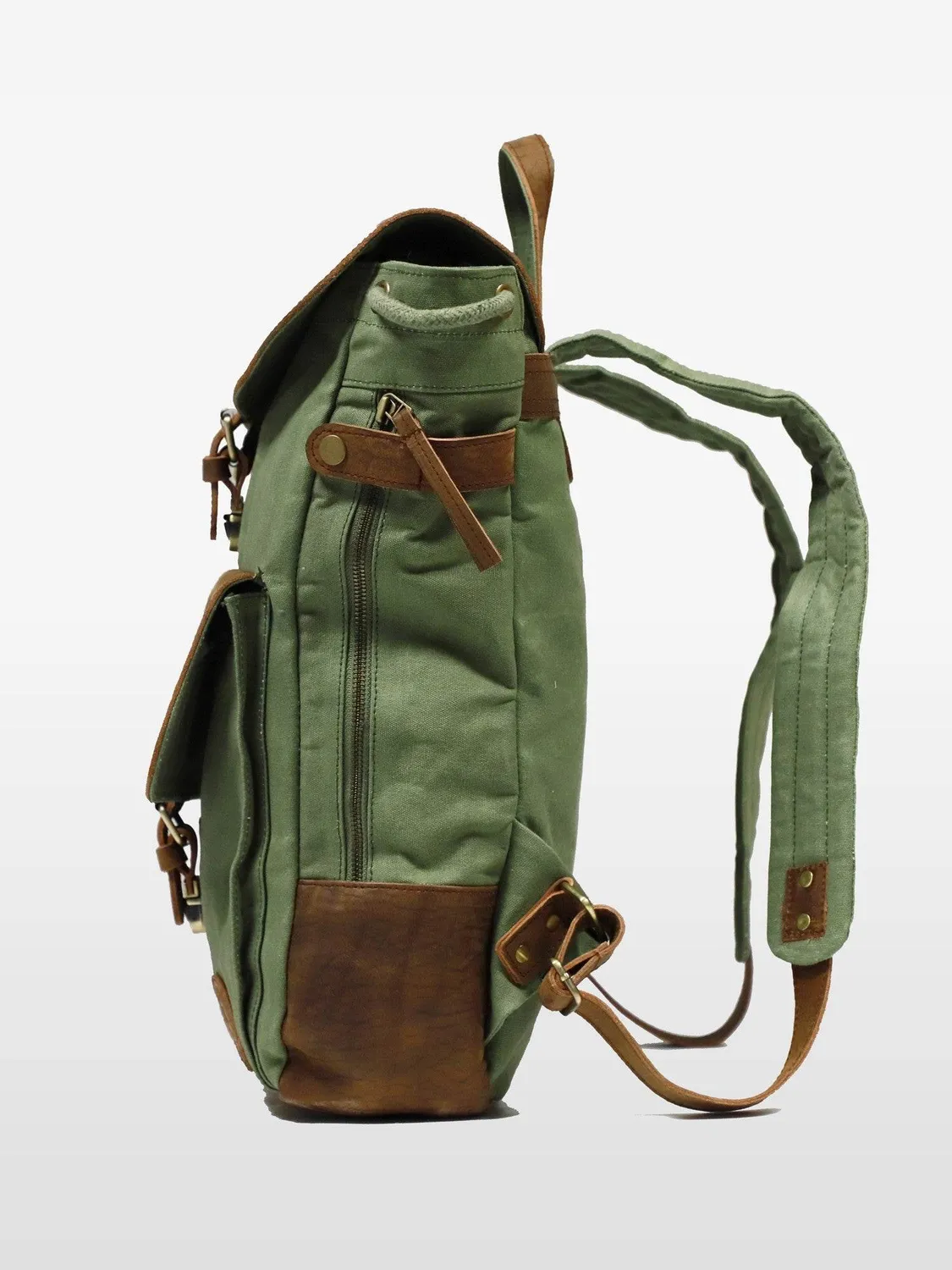 Daytona Backpack sac à dos toile cuir cognac