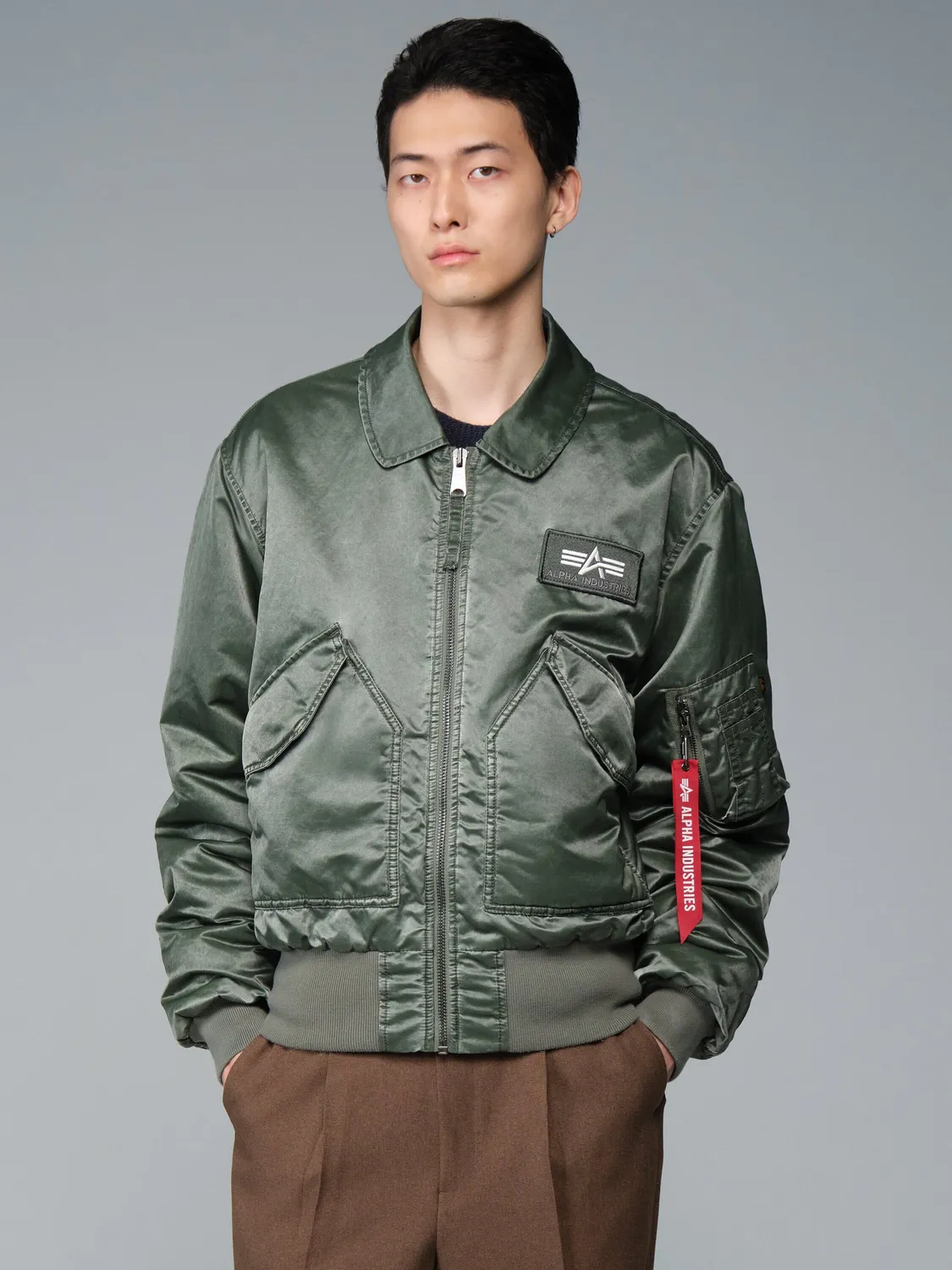 Alpha Industries CWU 45/P Battlewash bomber deep forest vintage