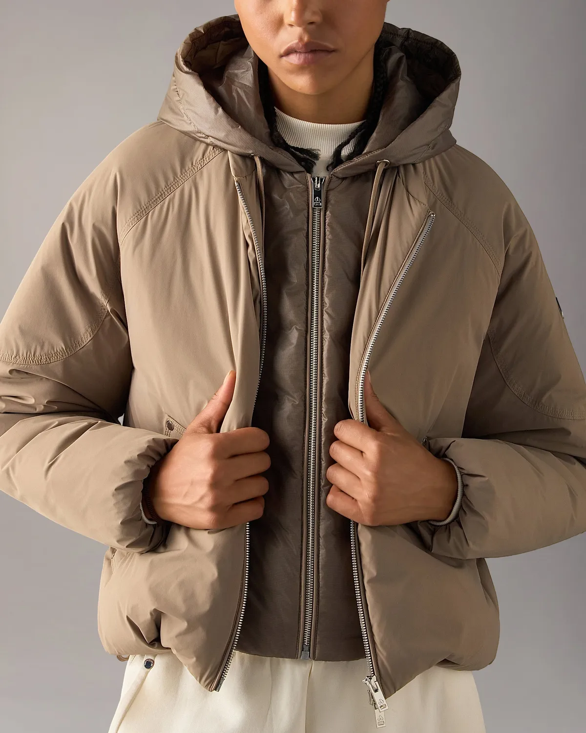 Moose Knuckles Tegan blouson bomber Ashen léger déperlant