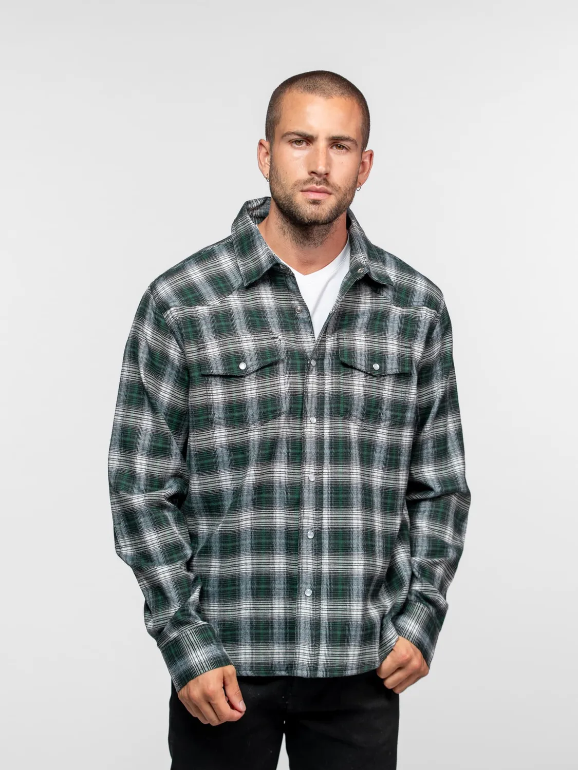 Daytona Burns chemise flanelle verte chaude