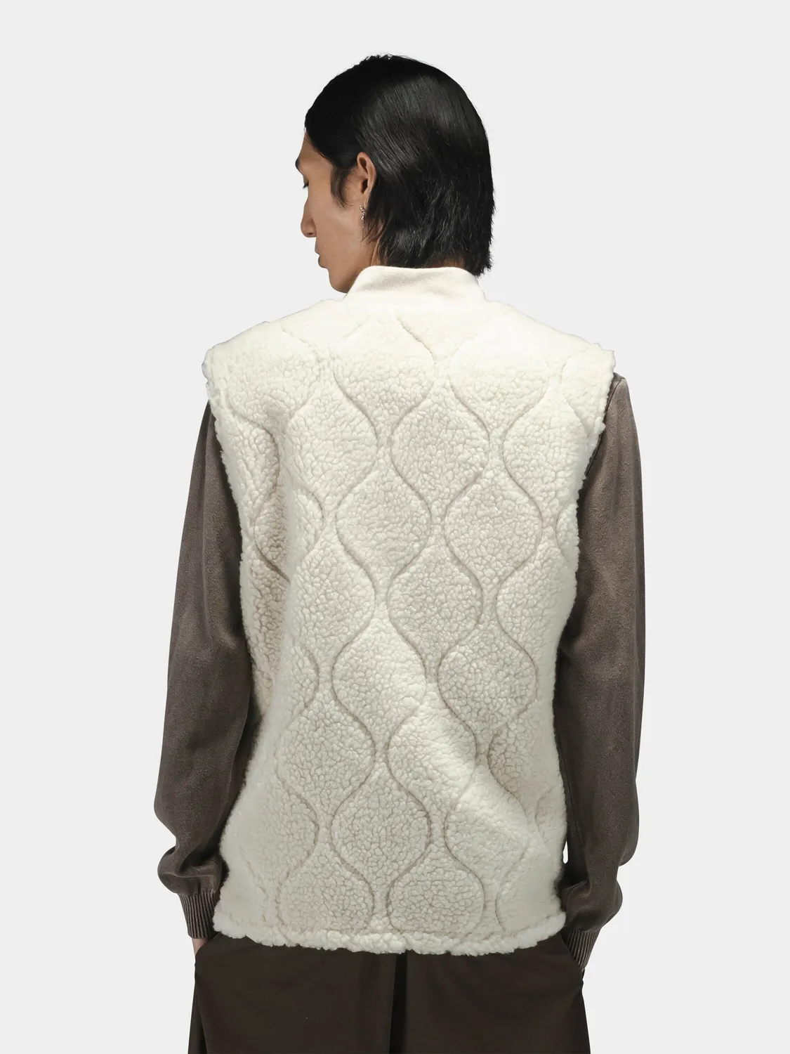 Alpha Industries Sherpa Onion Quilting gilet dune white