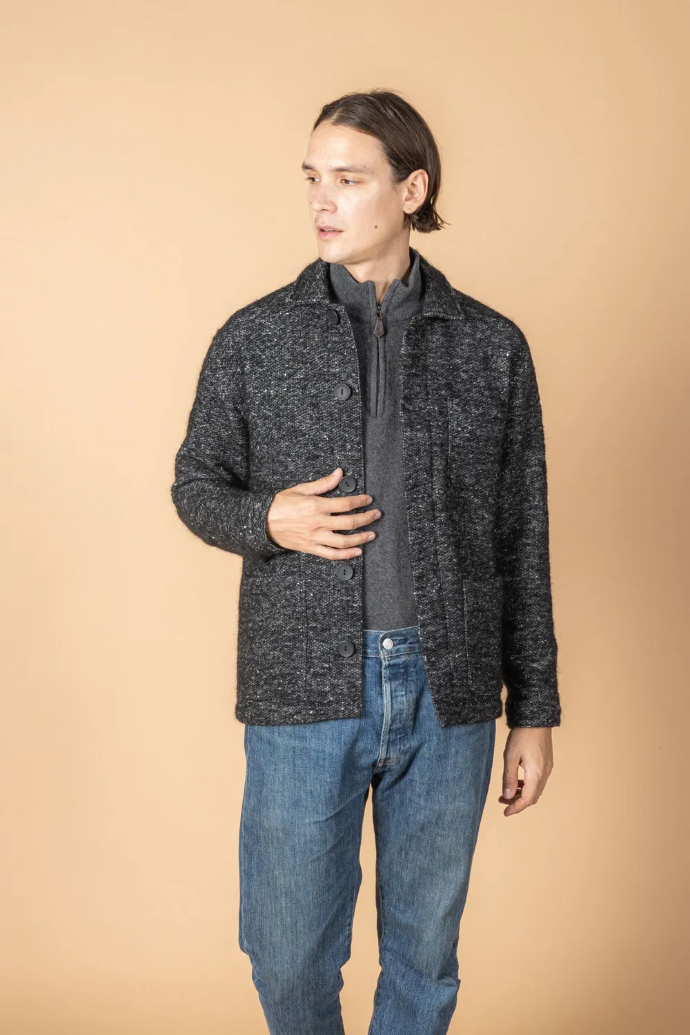 Soubacq La Pausa veste tweed cachemire
