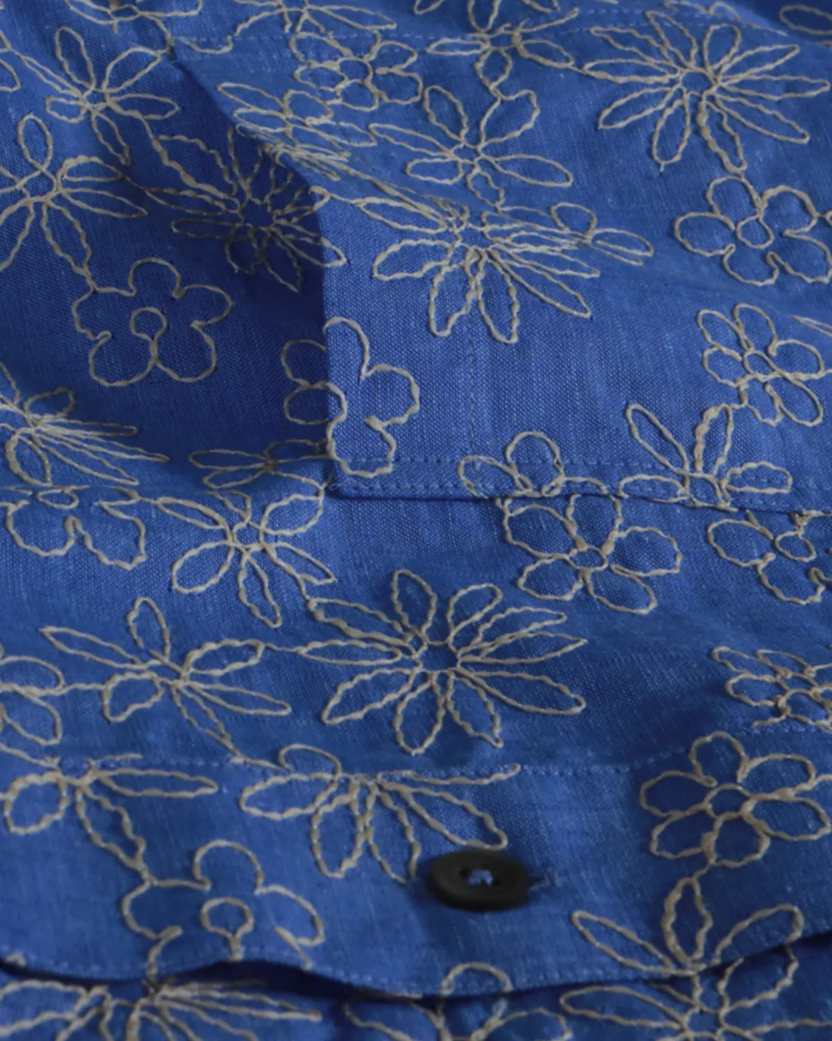 Hollington Deauville chemise manches courtes fleurs beige