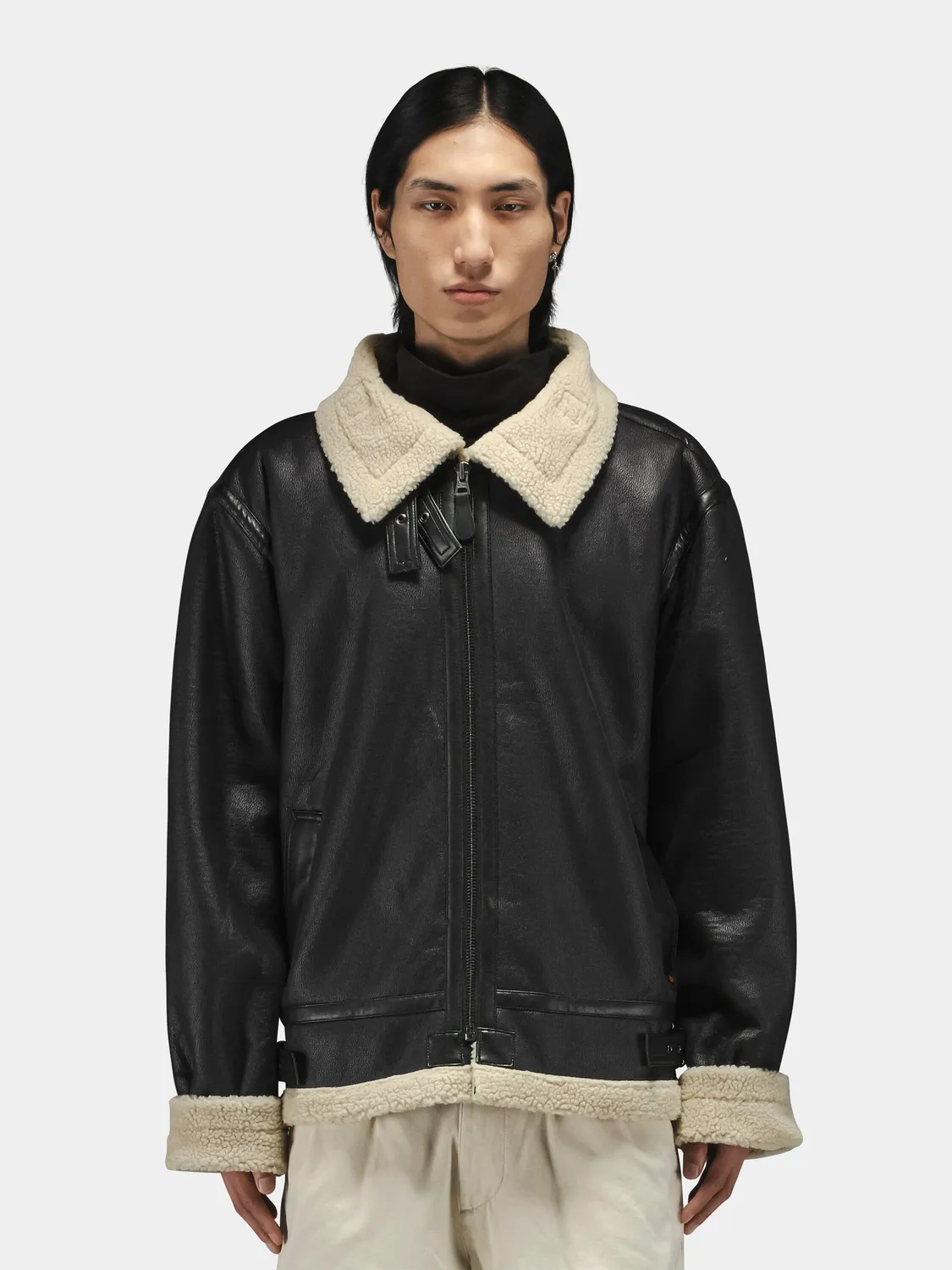Alpha Industries Mouton B-3 blouson aviateur noir doublure mouton