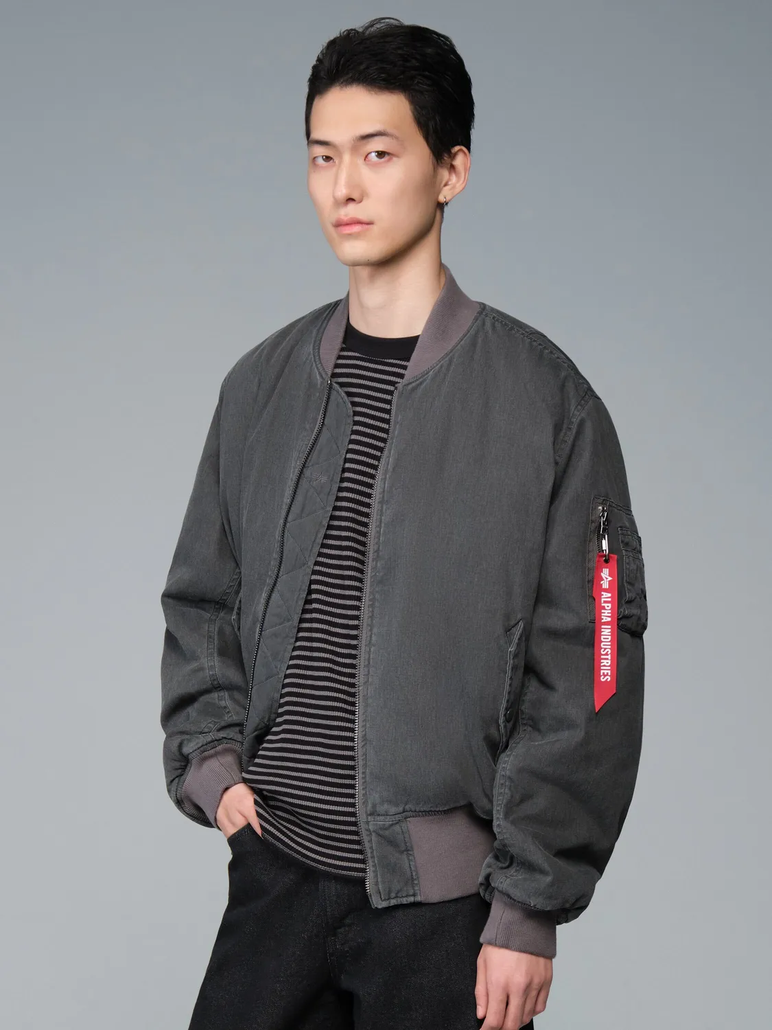 Alpha Industries MA-1 Heritage bomber coton unisexe noir