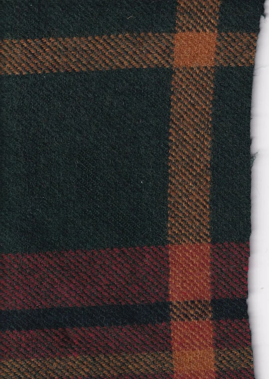 Hollington drap de laine double face tissu vert tartan 5 m
