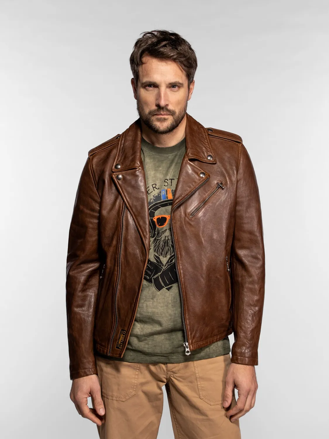 Daytona Golberg blouson biker homme noir cintré