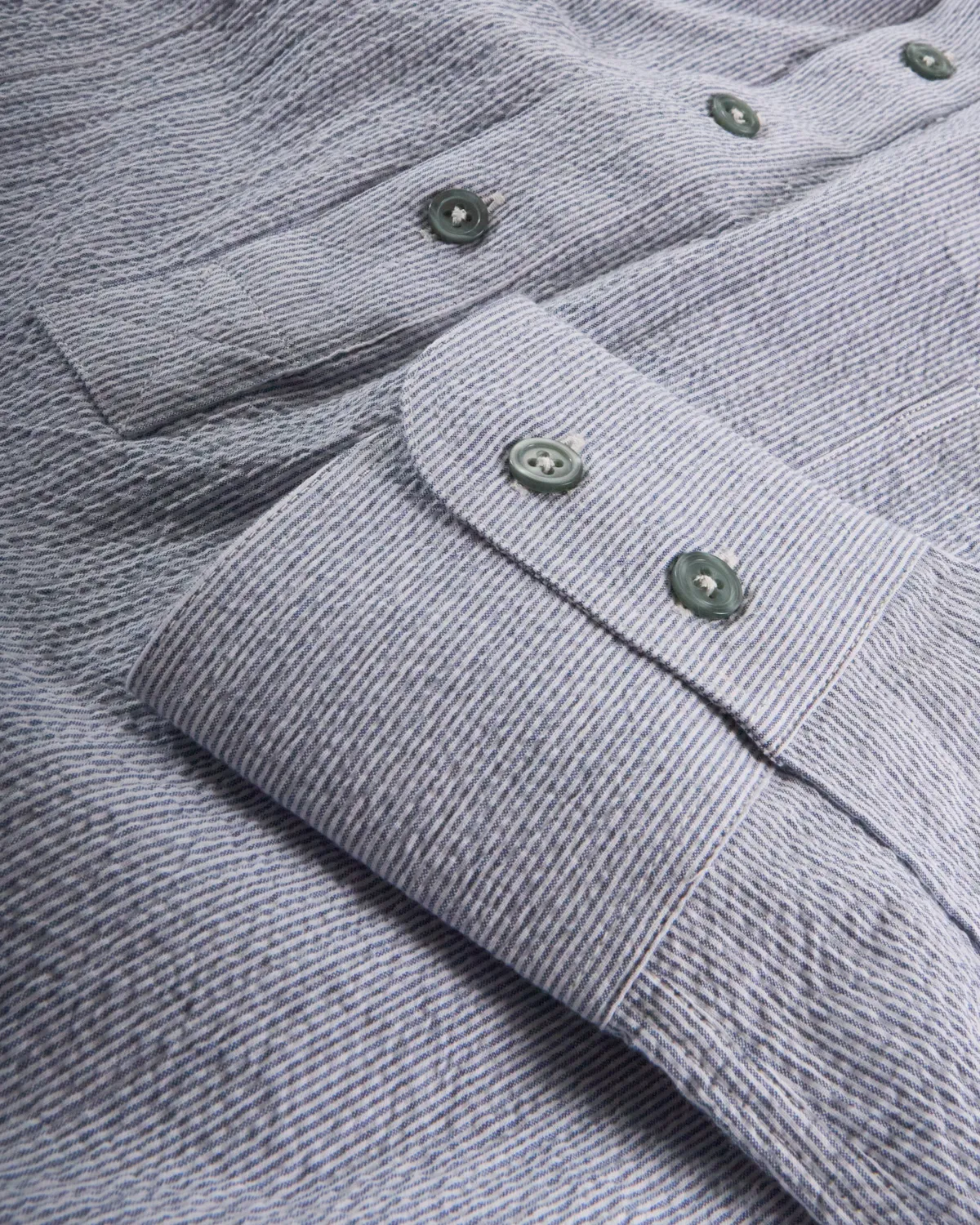 Hollington Chemise col mao seersucker gris taille S