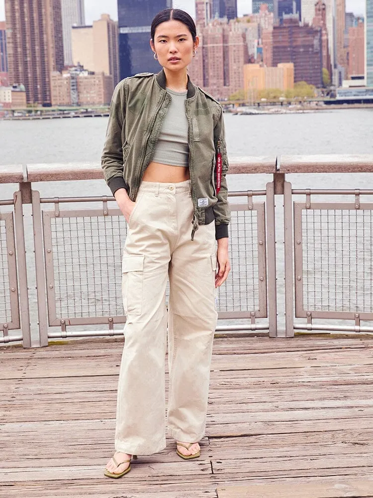 Alpha Industries M-65 Cargo pantalon femme limestone coton