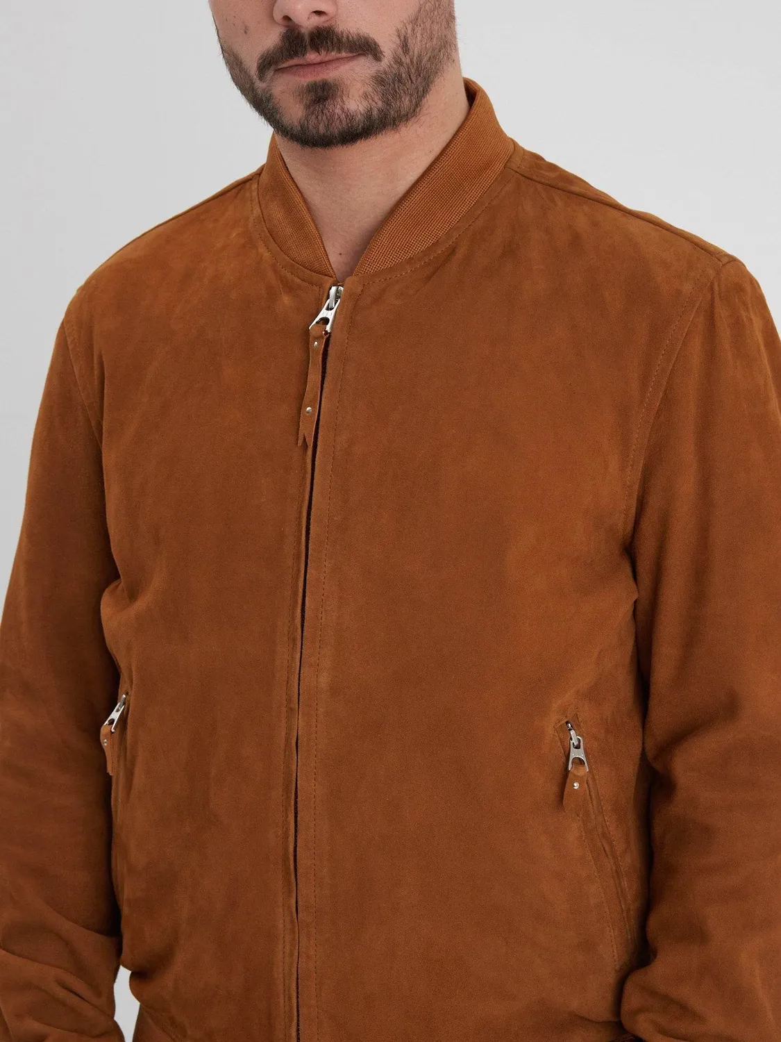 Daytona Windon bomber homme cognac daim chèvre