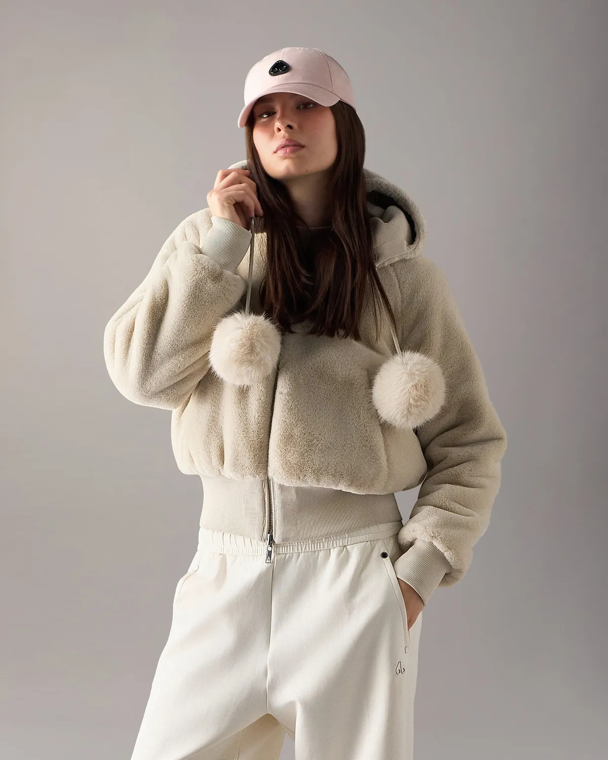 Moose Knuckles Oro Bunny Hoodie sweat alabaster réversible