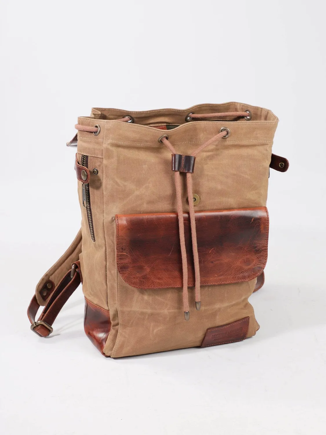 Daytona Backpack sac à dos toile cuir cognac