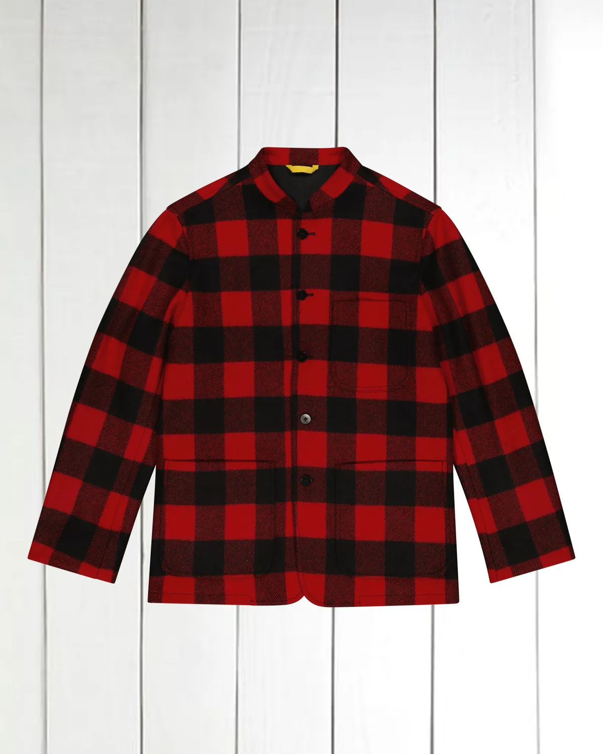 HOLLINGTON tyrol veste carreaux rouge noir drap laine