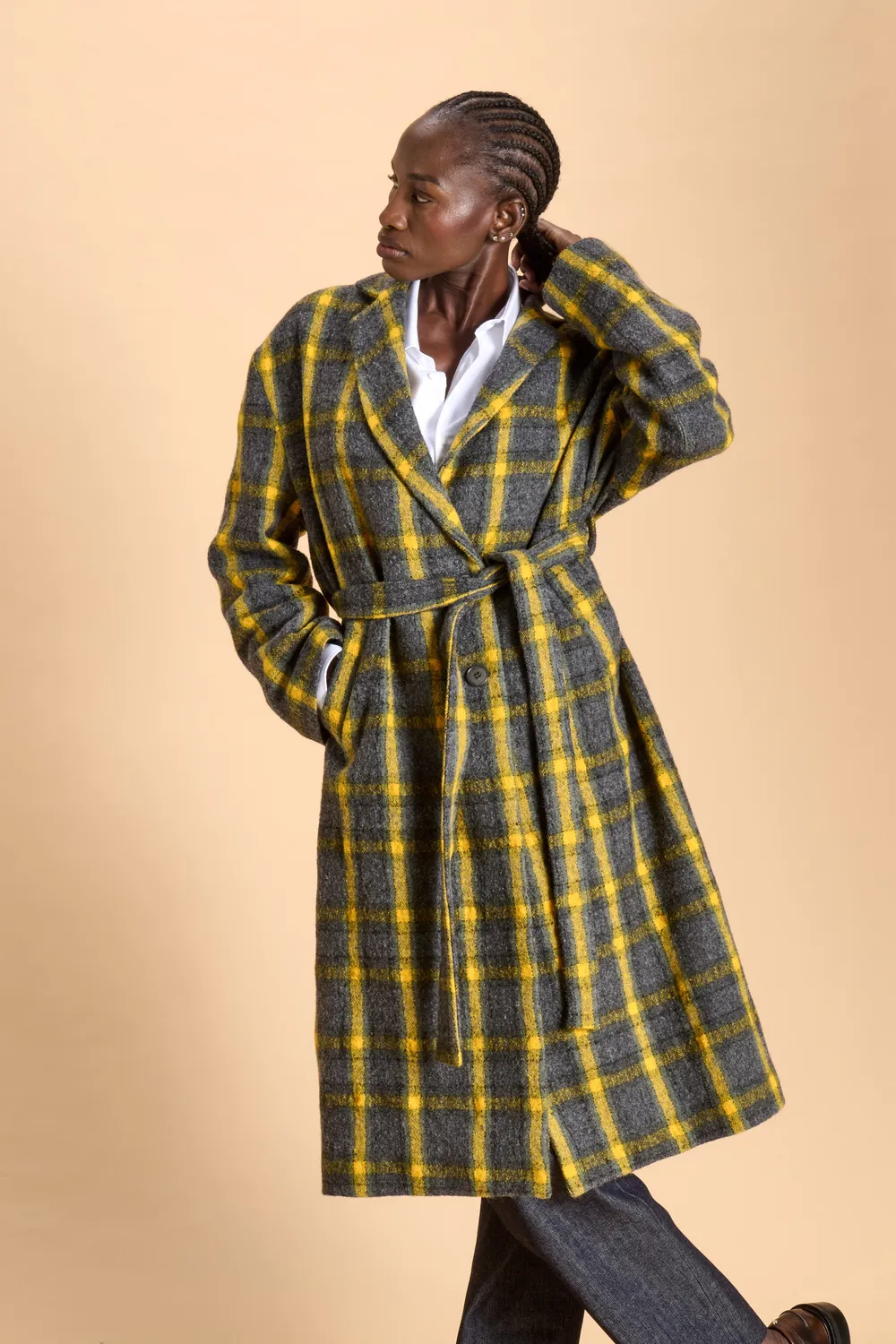 Soubacq Hyde manteau laine carreaux