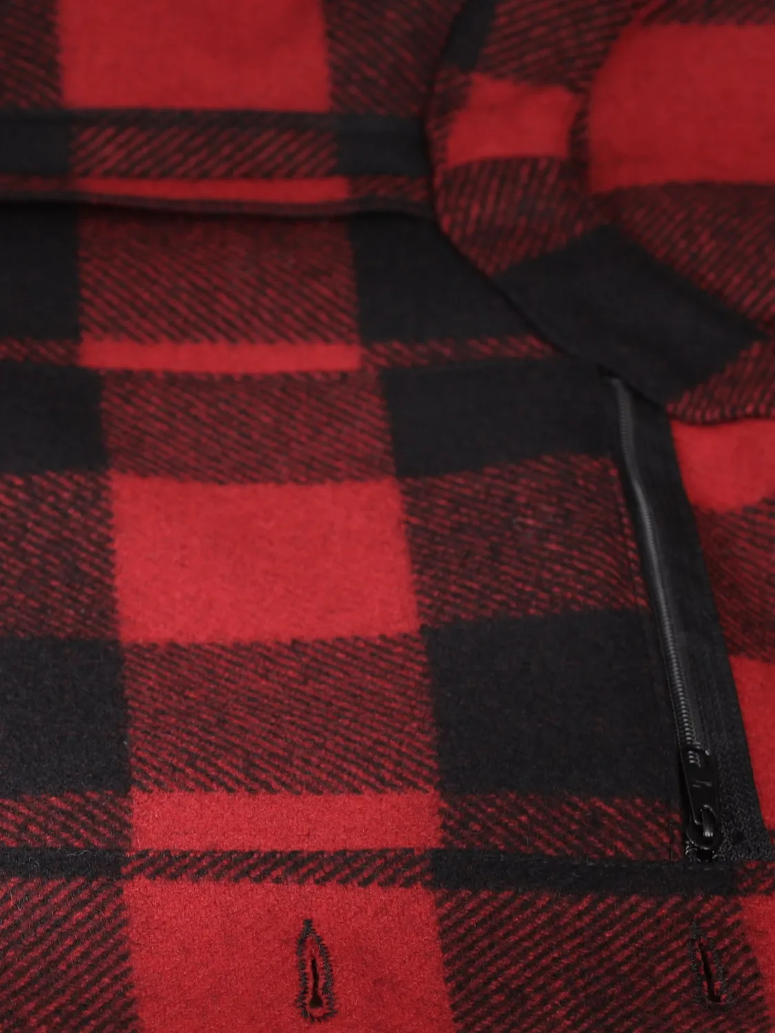 HOLLINGTON gilet drap de laine carreaux rouge noir