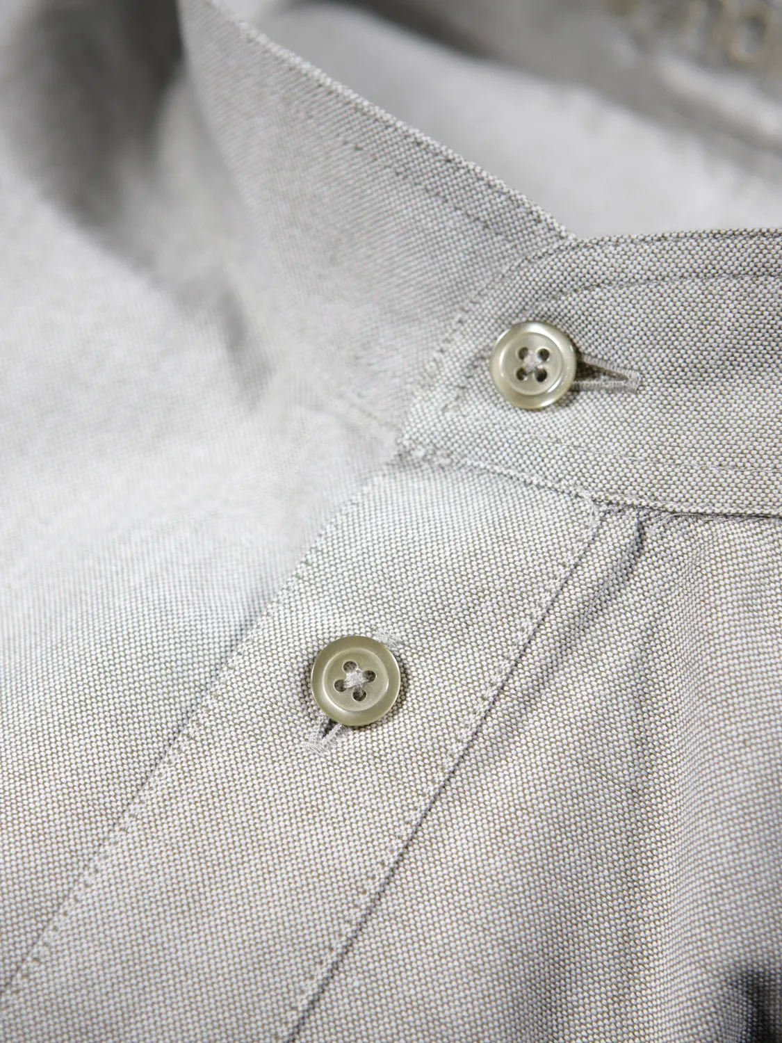 Hollington chemise col mao oxford lichen XS 100% coton