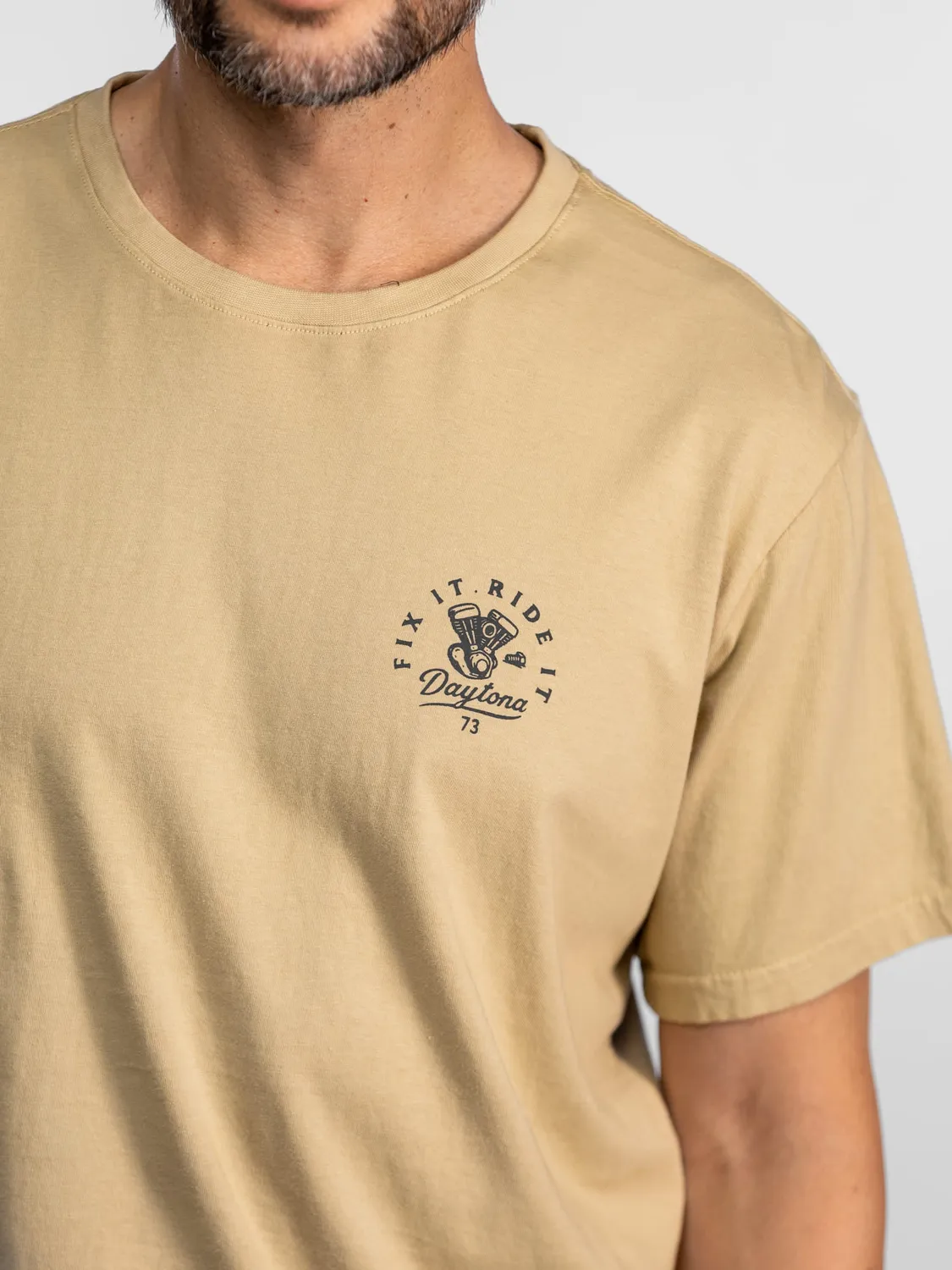 Daytona Ponce t-shirt homme irish cream stone wash 180g