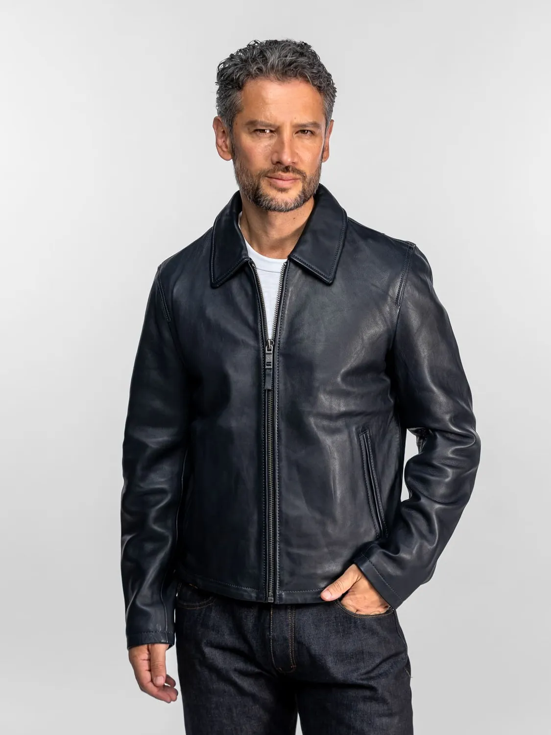 DAYTONA Polis blouson cuir homme noir mouton