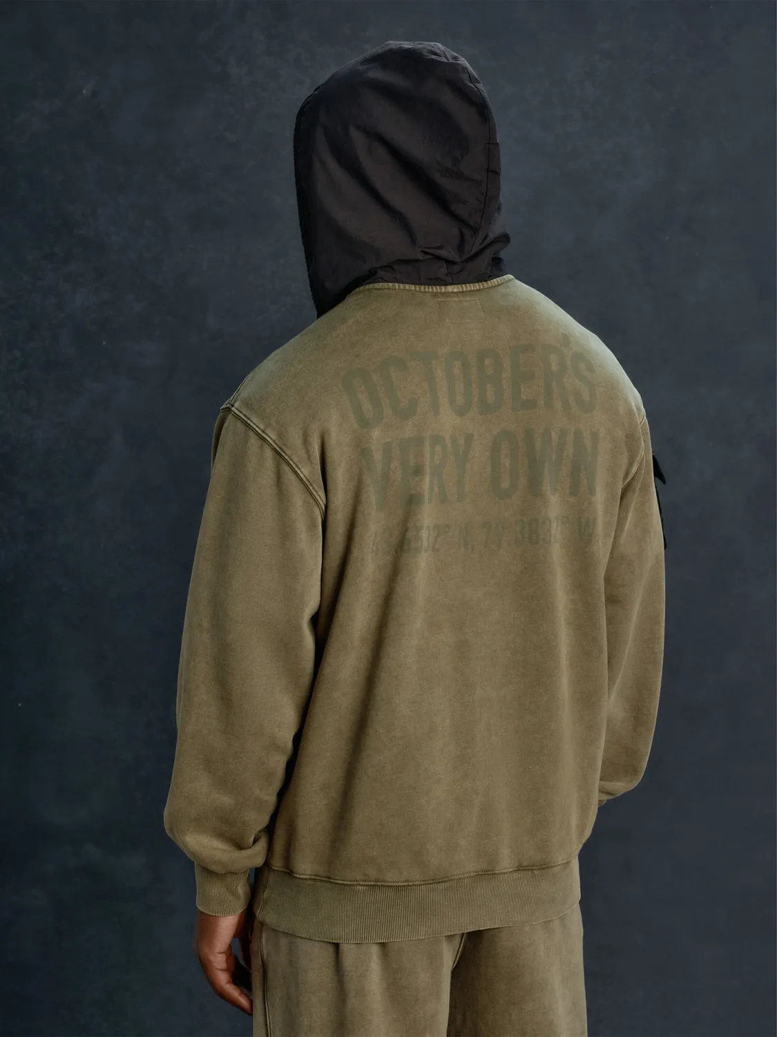 OVO x Alpha Garment Dye hoodie vert OG-107 coton