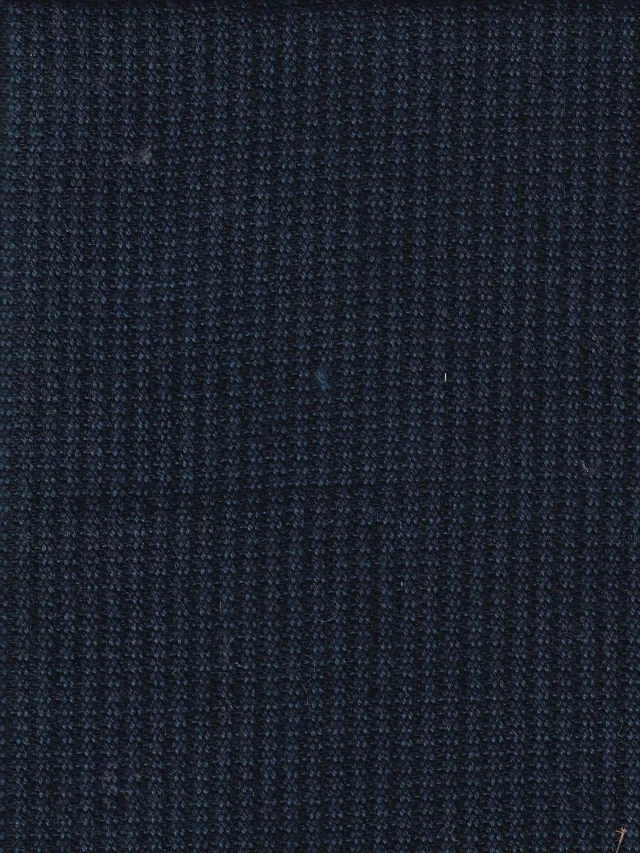 Hollington Pin Point toile bleu noir coton laine mètre