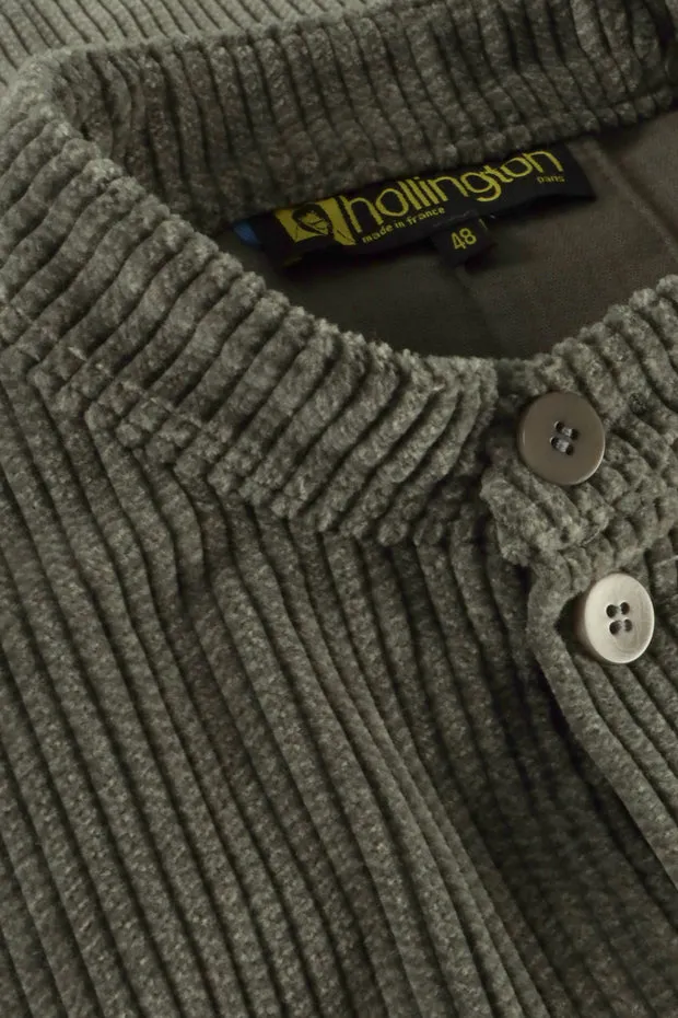 Hollington veste Naipaul col officier velours gris