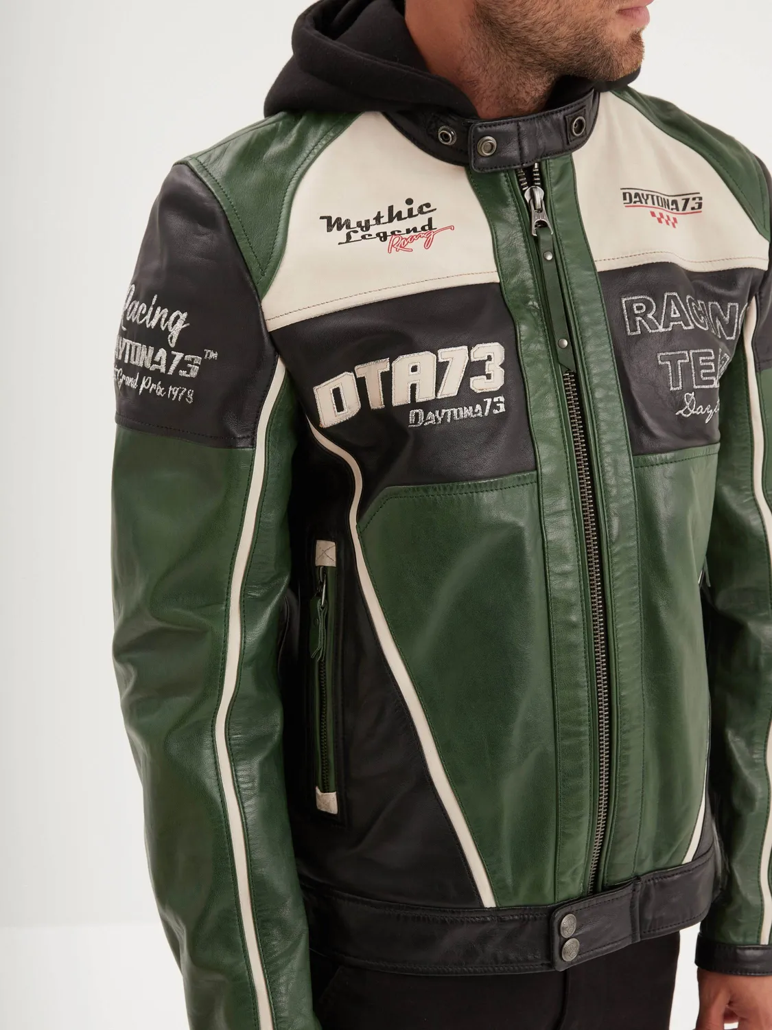 Daytona Perez blouson motard orange brûlé