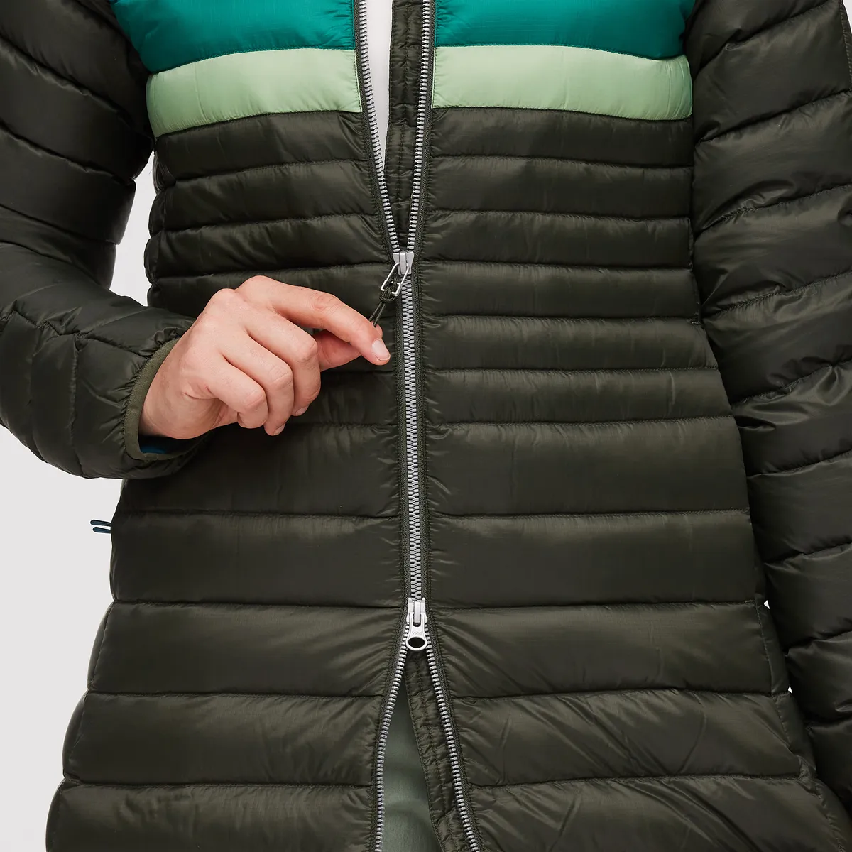 Cotopaxi Fuego parka femme duvet 800 Graphite rayé