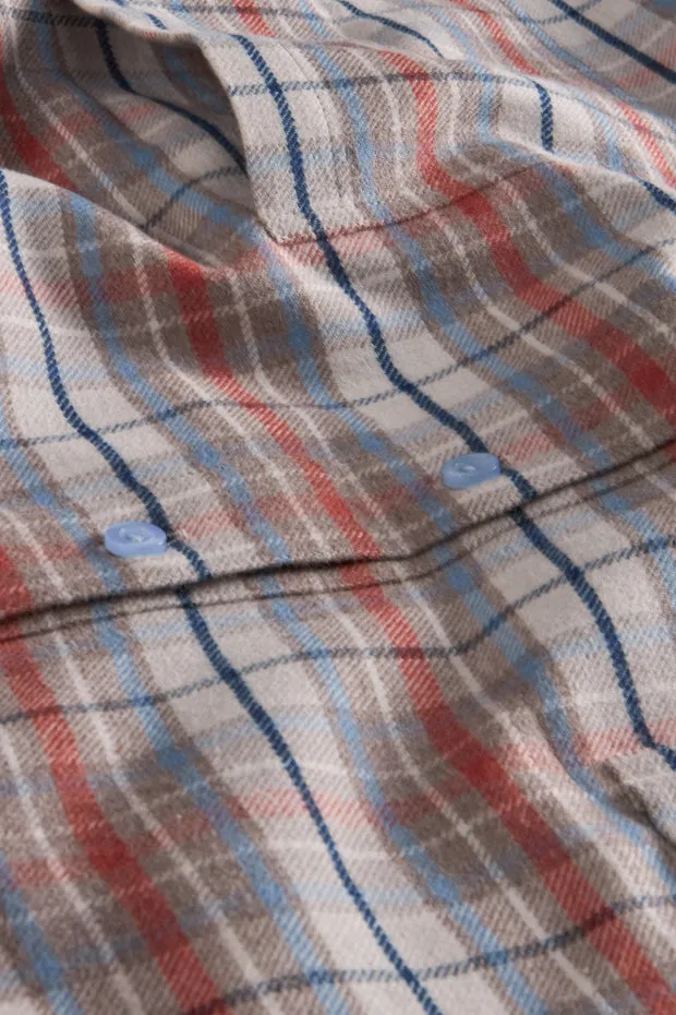 Hollington chemise oxford col mao rayée bleue coton