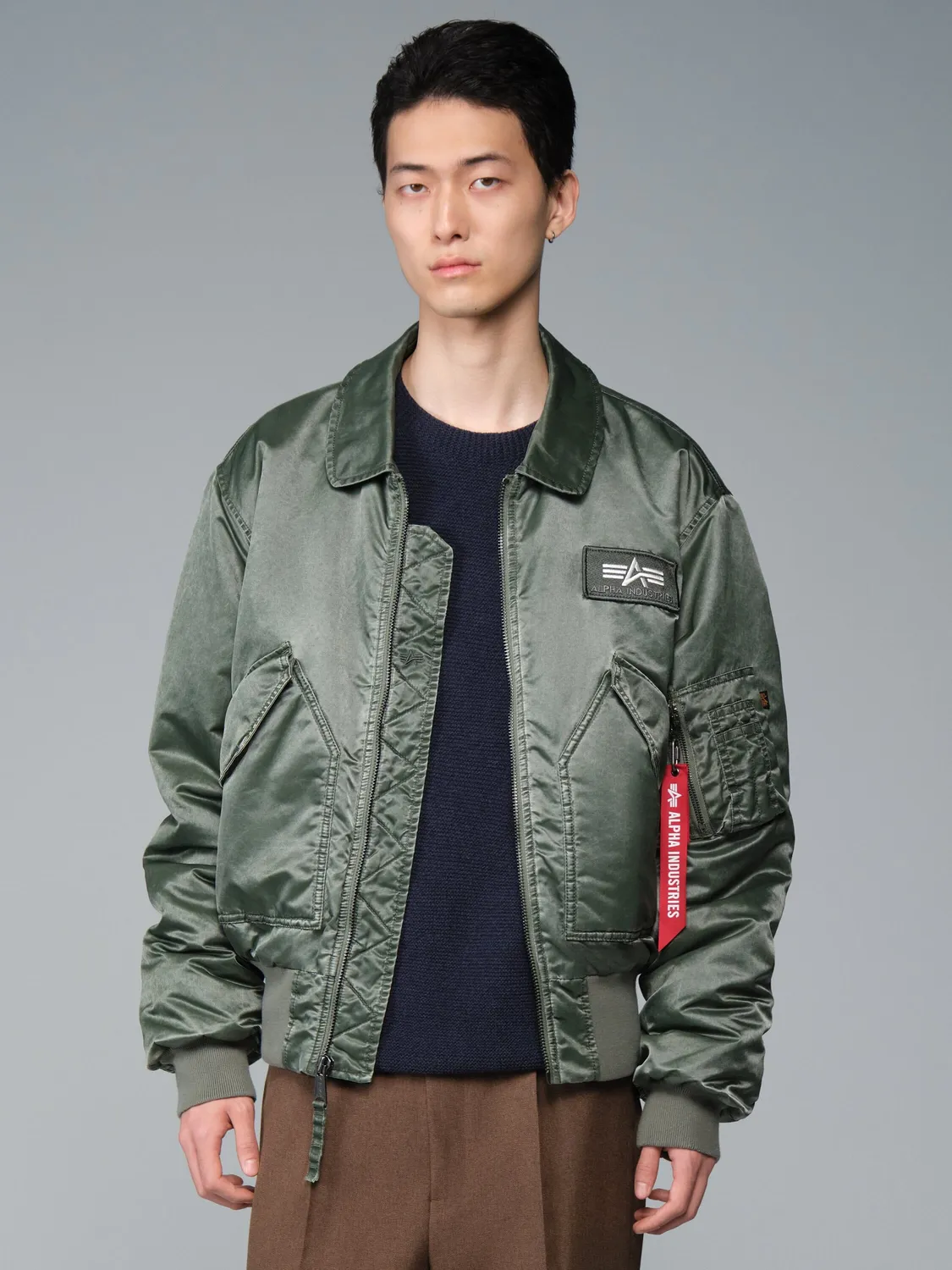 Alpha Industries CWU 45/P Battlewash bomber deep forest vintage